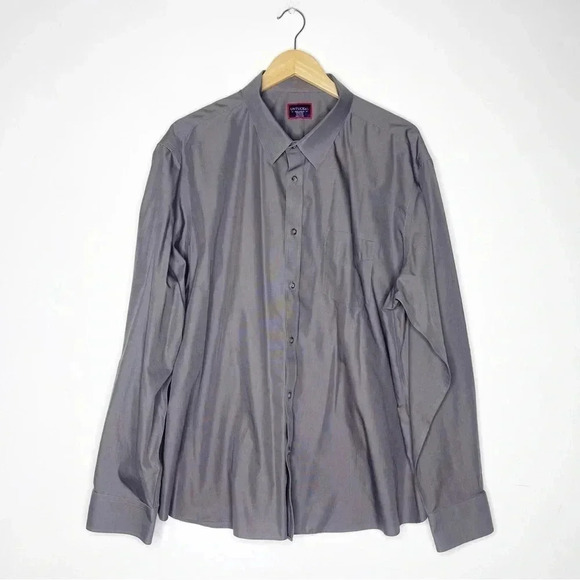 Untuckit Mens Long Sleeve Button Up Shirt Solid Gray Size XXXL - Picture 1 of 5